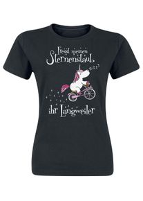 Einhorn Fresst meinen Sternenstaub ihr Langweiler Girl-Shirt schwarz