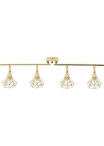 Lampe Plafonnier Design en Métal Doré avec 4 Abat-jours Géométriques G9 20W pour Éclairage de Salon ou Chambre au Style Glamour Urbain Beliani - Doré