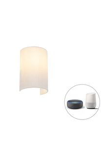 Qazqa Smart wandlamp wit incl. Wifi A60 - Simple Drum Jute