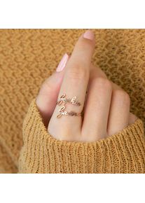Customized Name Rings for Women Personalized Double Letter Ring Waterproof Stainless Steel Adjustable Jewelry Wedding Gifts