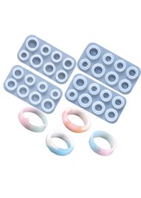 DIY Crystal Flat Rings Epoxy Resin Mold Cat Ear Curved Diamond Dried Flower Ring Silicone Mold Handmade Jewelry Making