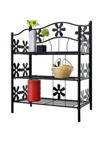 Casaria® Scaffale in metallo nero opaco 60x30x70cm