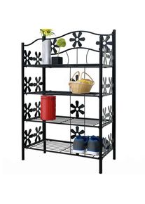 Casaria® Scaffale in metallo nero opaco 60x30x90cm