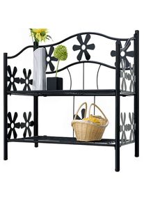 Casaria® Scaffale in metallo nero opaco 60x30x50cm