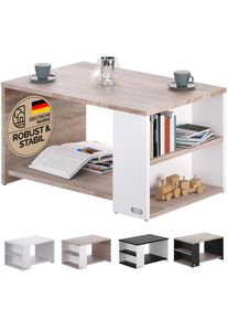 Casaria® Tavolino Santa Cruz bianco/quercia 90x59x47cm
