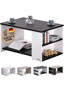 Casaria® Tavolino Santa Cruz bianco/nero 90x59x47cm