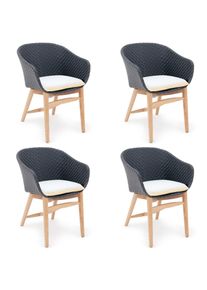 Garland® Cuscino per sedile Milano Torino Set di 4 cuscini bianchi 60x60x7cm