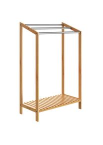 Casaria® Portasciugamani in bambù con barre in acciaio inox