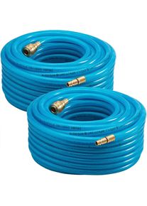 Monzana® Set di 2 tubi flessibili per aria compressa da 30 m con attacco rapido/spina