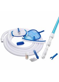 Monzana&reg; Set di 8 pezzi per la pulizia della piscina: spazzola per piscina, spazzola per pavimenti e molto altro.