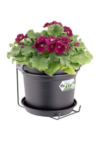 Elho Vaso da fiori nero 20x18cm 2,5L con supporto