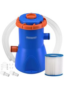 Monzana® Pompa filtro per piscina MZP30 Blu/Arancione 2.280L/h