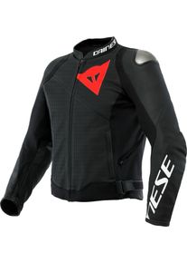 Dainese Sportiva, leren jas geperforeerd , kleur: Mat-Zwart/Mat-Zwart , maat: 52
