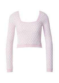 florence by mills exclusive for ABOUT YOU Sweter 'Gleeful' dla kobiet różowy pudrowy / biały Rozmiar XS