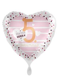 5-årsdag hjärtfolieballong 71cm