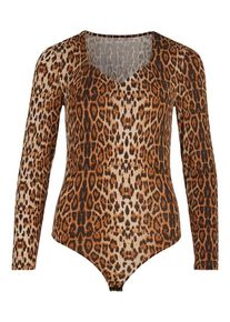 Vila Dames Shirt body 'LEOA' bruin / cognac / lichtbruin XS