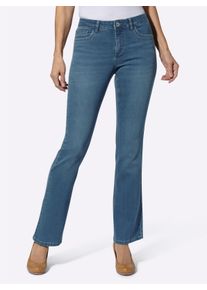Dames Jeans van vormvast stretchmateriaal in blue-bleached ,maat 48, WITT, 81% Katoen, 17% Polyester, 2% Elastan