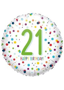 Amscan Palloncino foil coriandoli 21 ° compleanno 46 cm