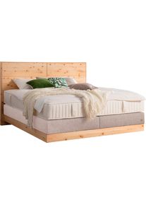ADA Premium Boxspringbett »Chalet«, Grand Comfort Tf 1000 Pm, Zirbenholz Natur Geölt grau, Größe Liegefläche B/L: 180 cm x 200 cm Struktur grob RLN...