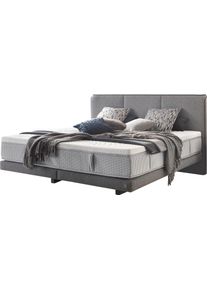 ADA Premium Boxspringbett »Levia«, Bk Kh Tf 1000 Pm, Matratze Mit Integriertem Topper grau, Größe Liegefläche B/L: 160 cm x 200 cm Bouclé-Stoff RUK...