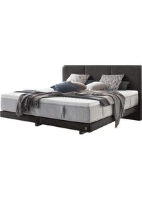 ADA Premium Boxspringbett »Levia«, Bk Kh Tf 1000 Pm, Matratze Mit Integriertem Topper grau, Größe Liegefläche B/L: 160 cm x 200 cm Bouclé-Stoff RUK...