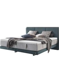 ADA Premium Boxspringbett »Levia«, Bk Kh Tf 1000 Pm, Matratze Mit Integriertem Topper blau, Größe Liegefläche B/L: 160 cm x 200 cm Bouclé-Stoff RUK...