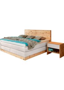 ADA Premium Boxspringbett »Chalet«, Tf 170 Sl Pm, Zirbenholz Natur Geölt grau, Größe Liegefläche B/L: 160 cm x 200 cm Struktur grob RLN , Inklusive...