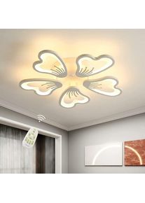 Plafonnier Led Dimmable Moderne Forme de fleur créative Lampe de Plafond Dimmable 3000K-6000K Pour salon chambre à coucher salle à manger bureau Blanc