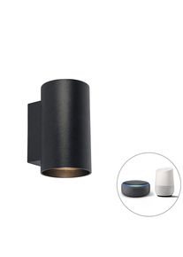 Qazqa Smart design wandlamp zwart incl. 2 Wifi GU10 - Sandy