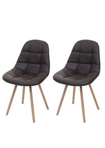 2er-Set Esszimmerstuhl HWC-A60 II, Stuhl Küchenstuhl, Retro 50er Jahre Design ~ Kunstleder braun