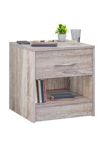 Casaria® Comodino in quercia 39x28x41cm con cassetto
