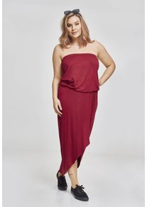 Urban Classics Ladies Viscose Bandeau Dress burgundy - 5XL