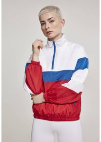 Urban Classics Ladies 3-Tone Stand Up Collar Pull Over Jacket white/firered/brightblue - XS