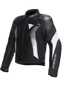 Dainese Super Rider 2 Absolute, leder-textiel jas waterdicht , kleur: Zwart/Zwart/Wit , maat: 54