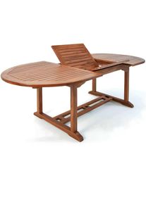Casaria® Table en bois d'eucalyptus FSC® Vanamo 200cm pour jardin