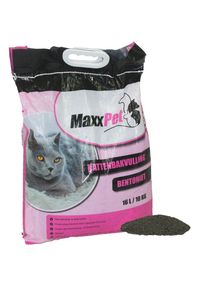 Litière pour chat - Parfum de poudre pour bébé - Grain fin agglomérant Lowdust - 16 litres - gris - Maxxpet