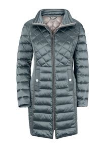 Dames Winterjas van changeant-materiaal, licht glanzend in aqua ,maat 36, WITT, 100% Polyamide