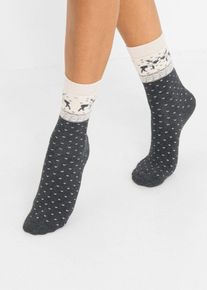 bonprix Női Thermo zokni (3 pár) bio-pamuttal szürke 39-42
