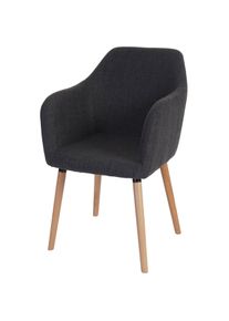 Esszimmerstuhl Malmö T381, Stuhl Küchenstuhl, Retro 50er Jahre Design ~ Textil, grau, helle Beine