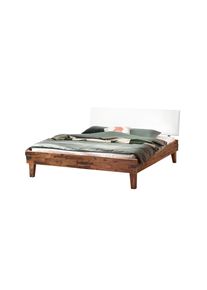 Hasena Bettgestell »Golea«, Akazie Massiv, Mit Polsterkopfteil, Zwei Verschiedene Liegehöhen braun, Größe Liegefläche B/L: 90 cm x 200 cm...