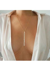 Chest Bra Chain Waist Belly Necklace Choker Sexy Rhinestone Multilayer Body Chain Zinc Alloy Jewelry For Women