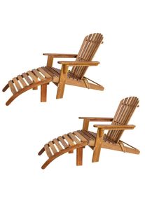 Casaria® Sdraio da giardino 2 pz. Adirondack legno d´acacia