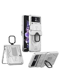 Handy Hülle Handyhüllen Für Samsung Galaxy Z Flip 4 Z Flip 3 Hochbelastbar Inhaber anrufen Magnetisch Kameraobjektivschutz Einfarbig PC