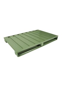 Heson Palet plano de acero, L x A 1200 x 1000 mm, carga máx. 2000 kg, verde reseda