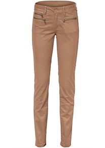 Heine Dames Broek met smalle pijpen van stretchmateriaal in noga ,maat 40, Witt, 98% Katoen, 2% Elastan. Coating: 100% Polyurethaan
