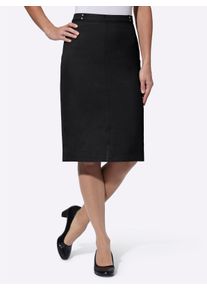 Dames Comfortrok met loopsplit in zwart ,maat 38, WITT, 100% Polyester