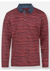 Marco Donati Heren Poloshirt met lange mouwen in terra gemêleerd ,maat 44/46, Witt, 100% Katoen