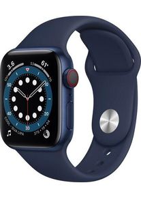 Apple Watch Series 6 Aluminium 40 mm (2020) | GPS + Cellular | blau | Sportarmband Dunkelmarine