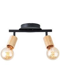 Brilliant Tiffany Plafondlamp Natuurlijke kleuren, Zwart, 2-lichts