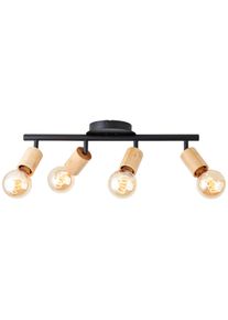 Brilliant Tiffany Plafondlamp Natuurlijke kleuren, Zwart, 4-lichts